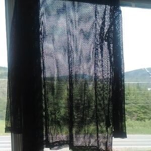 NWOT Black Mesh Long Sleeve Top